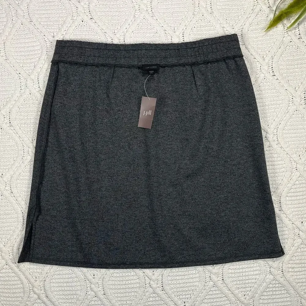 NWT J.Jill  A-line Drawstring Skirt Gray Petit Large - Picture 4 of 8